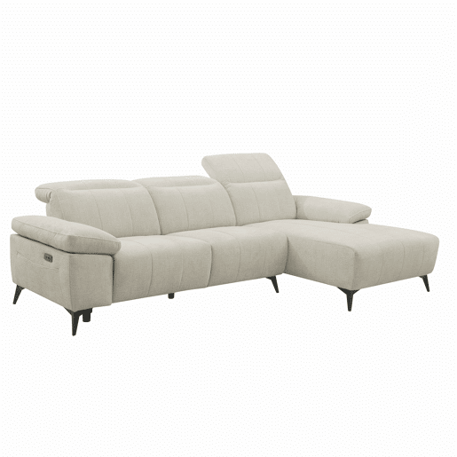 Chaise longue direita ANDY com relax elétrico cor bege