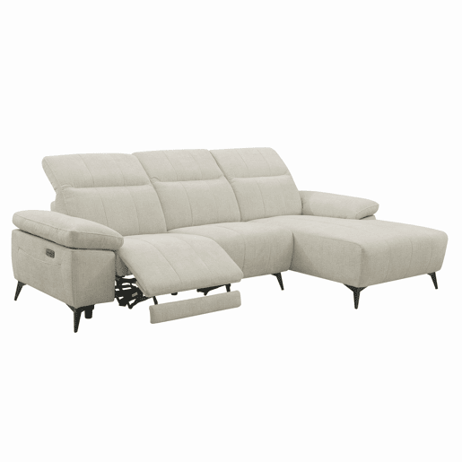 Chaise longue direita ANDY com relax elétrico cor bege