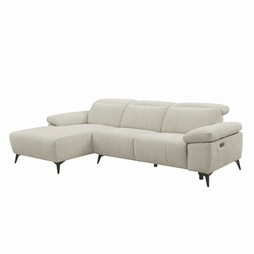 Chaise longue esquerda ANDY com relax elétrico cor bege Chaise longue esquerda ANDY com relax elétrico cor bege