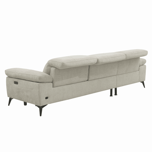 Chaise longue esquerda ANDY com relax elétrico cor bege Chaise longue esquerda ANDY com relax elétrico cor bege