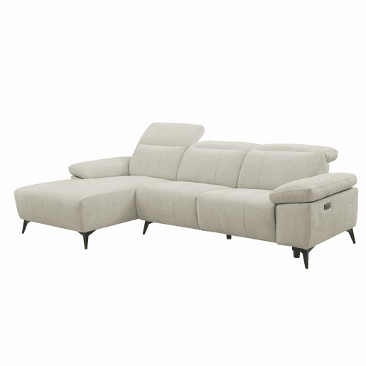 Chaise longue esquerda ANDY com relax elétrico cor bege Chaise longue esquerda ANDY com relax elétrico cor bege