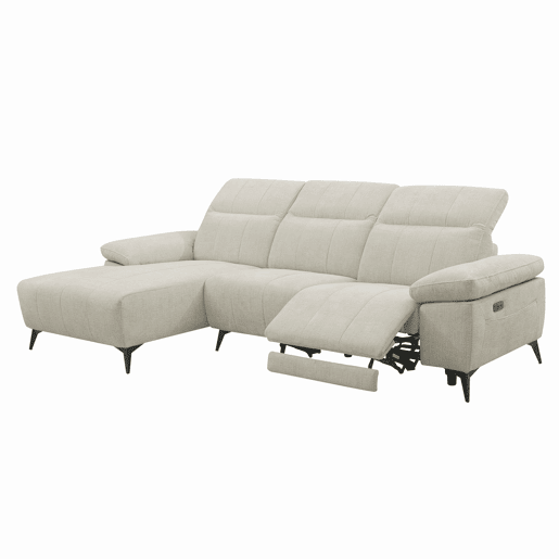 Chaise longue esquerda ANDY com relax elétrico cor bege Chaise longue esquerda ANDY com relax elétrico cor bege