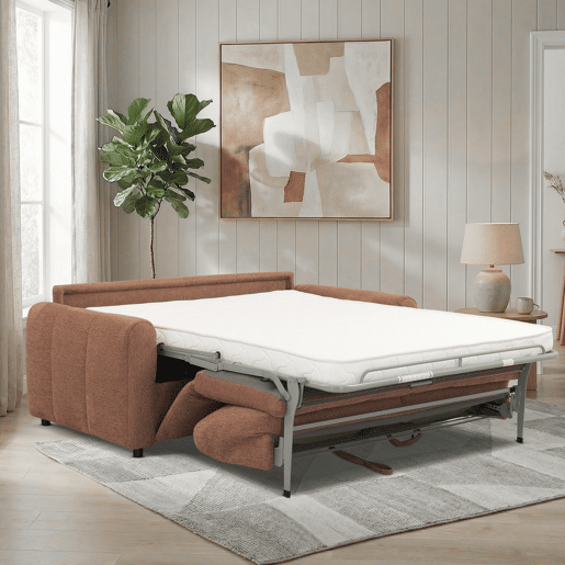 Sofá cama 3 lugares KUKY cor terracota