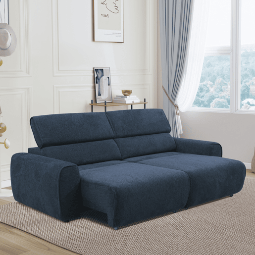 Sofá 3 lugares e 2 assentos deslizantes LOAN XL cor azul escuro