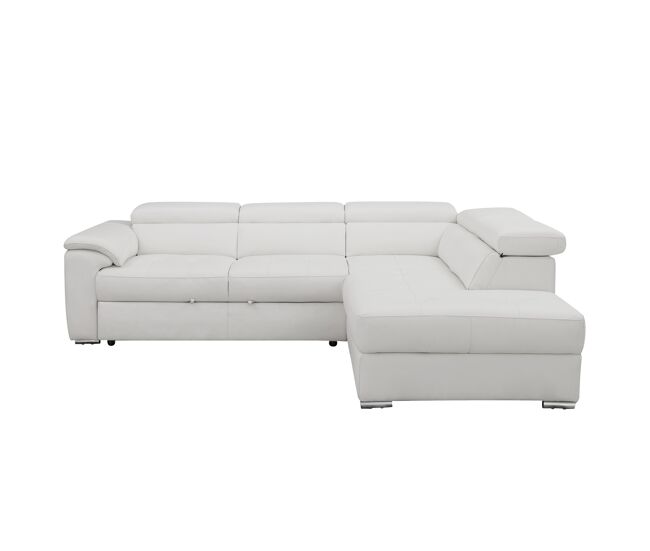 Rinconera derecha con cama de piel MAYA color blanco