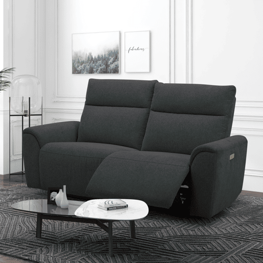 Sofá 3 lugares e 2 assentos relax elétricos TOBY cor cinza escuro Sofá 3 lugares e 2 assentos relax elétricos TOBY cor cinza escuro