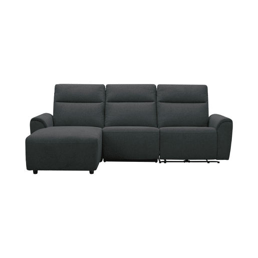Chaise longue esquerda e relax elétrico TOBY cinza escuro