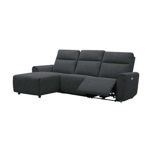 Chaise longue esquerda e relax elétrico TOBY cinza escuro