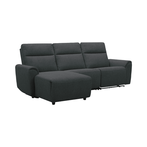 Chaise longue esquerda e relax elétrico TOBY cinza escuro