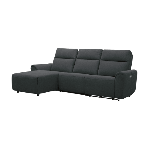 Chaise longue esquerda e relax elétrico TOBY cinza escuro