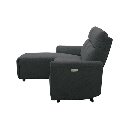 Chaise longue esquerda e relax elétrico TOBY cinza escuro