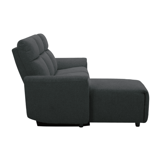 Chaise longue esquerda e relax elétrico TOBY cinza escuro