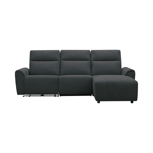 Chaise longue direita e relax elétrico TOBY cinzento escuro