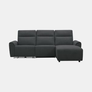 Chaise longue direita e relax elétrico TOBY cinzento escuro
