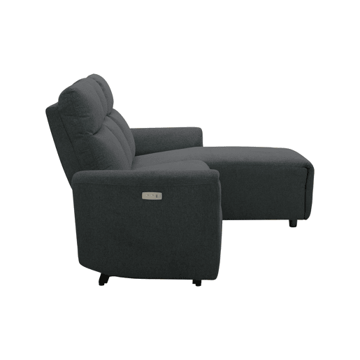 Chaise longue direita e relax elétrico TOBY cinzento escuro