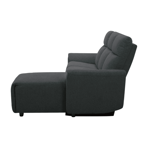 Chaise longue direita e relax elétrico TOBY cinzento escuro