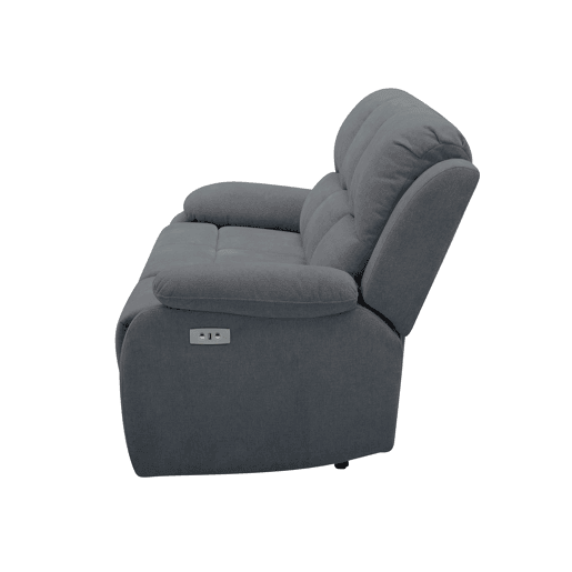 Sofá de 3 lugares 3 assentos relax elétricos RYAN cinzento escuro