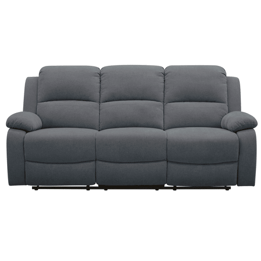Sofá de 3 lugares 2 assentos relax manual RYAN cinza escuro