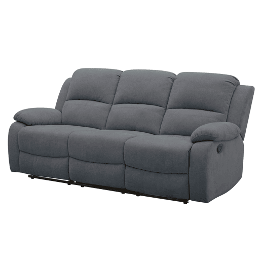 Sofá de 3 lugares 2 assentos relax manual RYAN cinza escuro