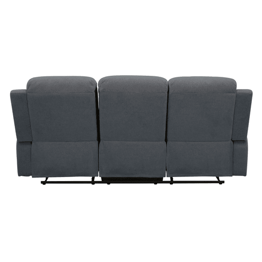 Sofá de 3 lugares 2 assentos relax manual RYAN cinza escuro