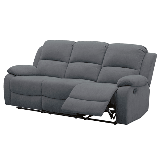 Sofá de 3 lugares 2 assentos relax manual RYAN cinza escuro