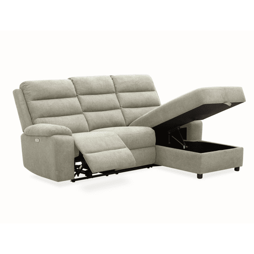 Chaise longue direita AMANDA relax elétrico cor cinza claro