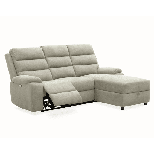 Chaise longue direita AMANDA relax elétrico cor cinza claro