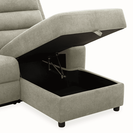 Chaise longue direita AMANDA relax elétrico cor cinza claro
