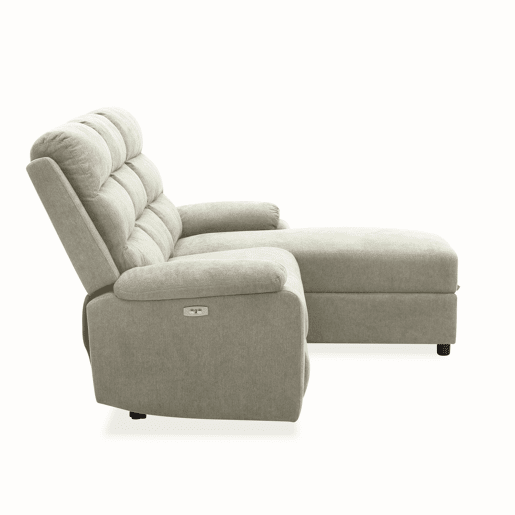 Chaise longue direita AMANDA relax elétrico cor cinza claro