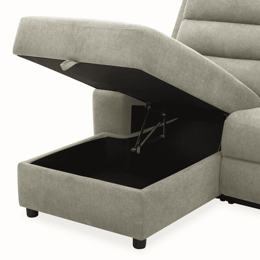 Chaise longue esquerda AMANDA relax elétrico cor cinza claro Chaise longue esquerda AMANDA relax elétrico cor cinza claro