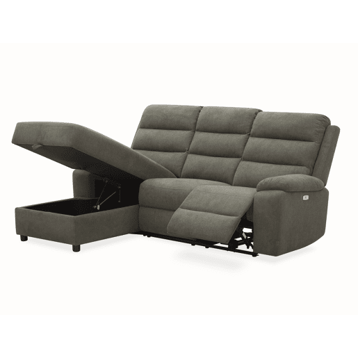 Chaise longue esquerda AMANDA relax elétrico cor vison