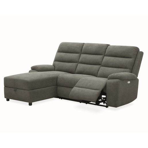 Chaise longue esquerda AMANDA relax elétrico cor vison