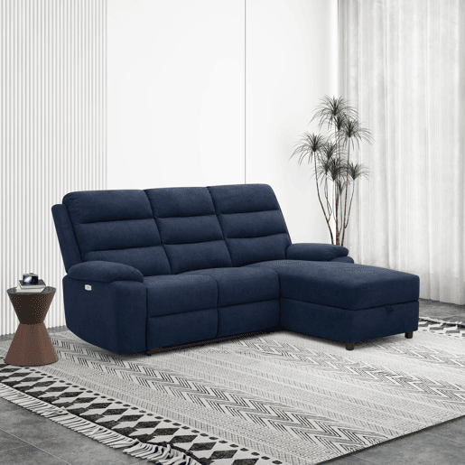 Chaise longue direita AMANDA relax elétrico cor azul