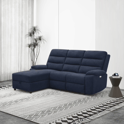 Chaise esquerda esquerda AMANDA relax elétrico cor azul