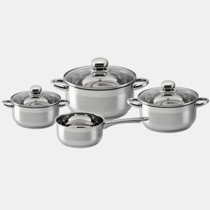 Bateria de cozinha em aço inoxidável 7 pecas