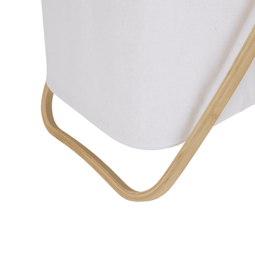 Cesto de roupa NORDIC em bambu e tecido 70x40x36cm bege