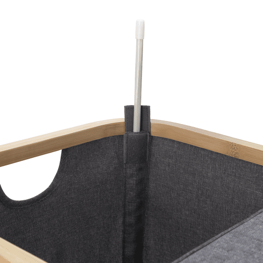 Cesto de roupa ECI em bambu e tecido 67x54x34cm cinza