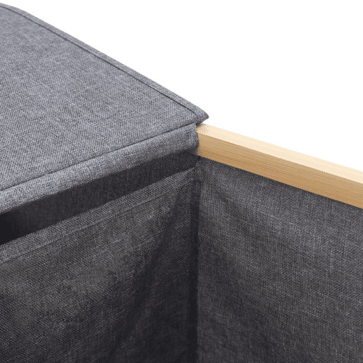 Cesto de roupa ECI em bambu e tecido 67x54x34cm cinza