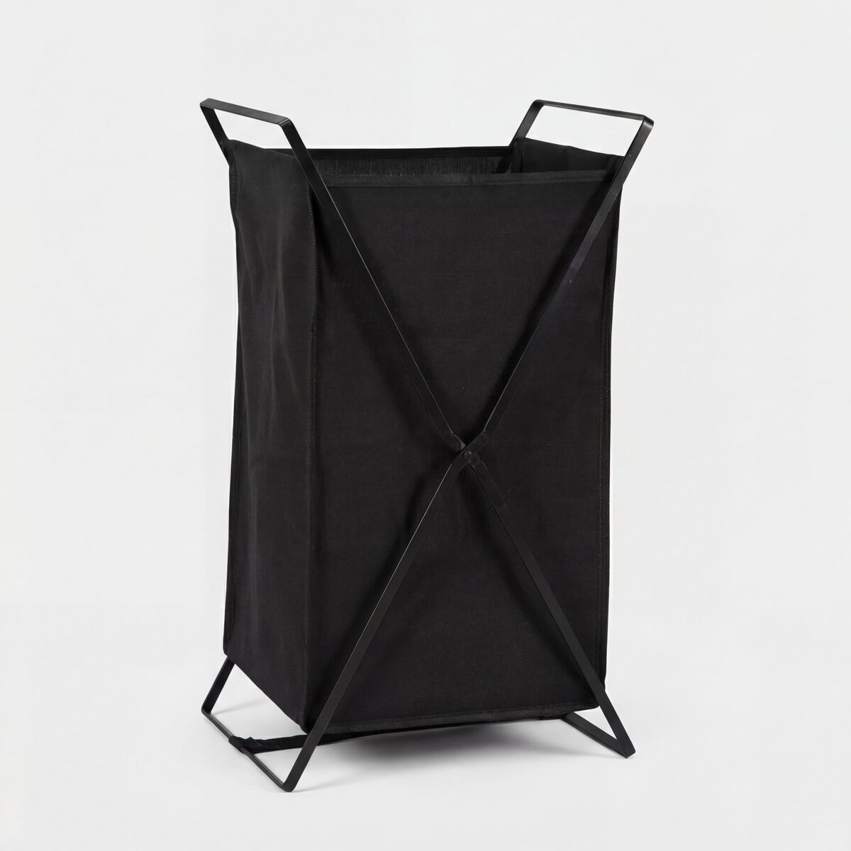 Cesto de ropa TOKIO tela y metal 64x36x30cm negro