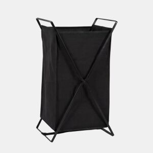Cesto de roupa TOKIO tecido e metal 64x36x30cm preto