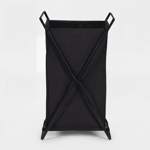 Cesto de roupa TOKIO tecido e metal 64x36x30cm preto