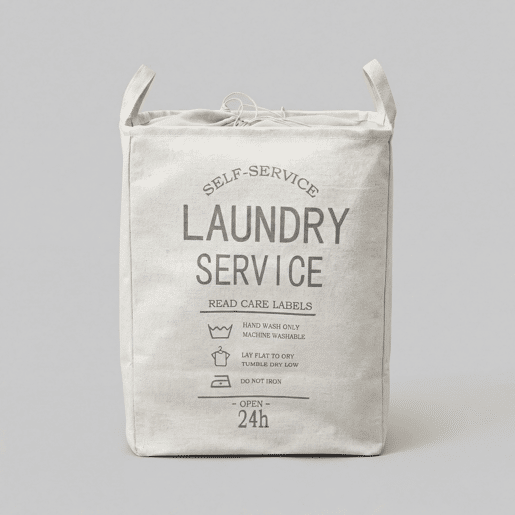 Cesto de roupa LAUNDRY tecido 53x40x27cm branco