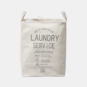 Cesto de roupa LAUNDRY tecido 53x40x27cm branco