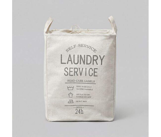 Cesto de ropa laundry tela 53x40x27cm blanco