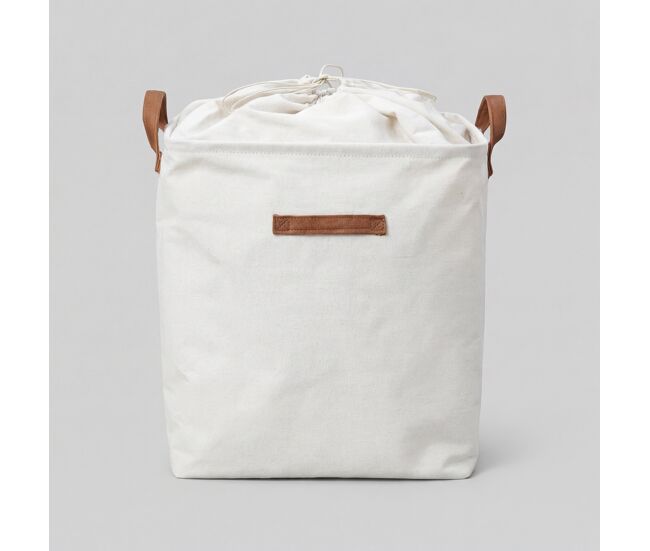Cesto de ropa sweden tela 44x40x30cm color blanco