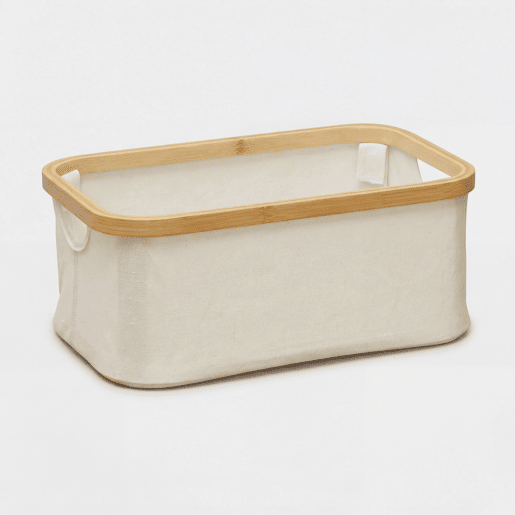 Cesto ECI BAMBOO 16x38x26cm cor bege