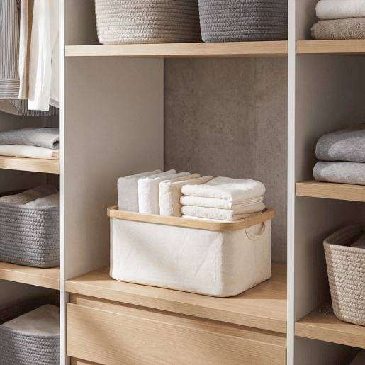 Cesto ECI BAMBOO 16x38x26cm cor bege