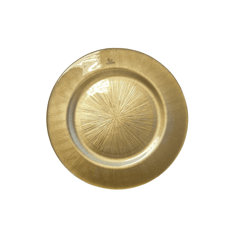 Prato de servir com 31cm dourado marca SANTA CLARA Prato de servir com 31cm dourado marca SANTA CLARA