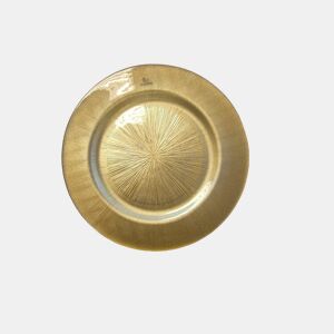 Prato de servir com 31cm dourado marca SANTA CLARA