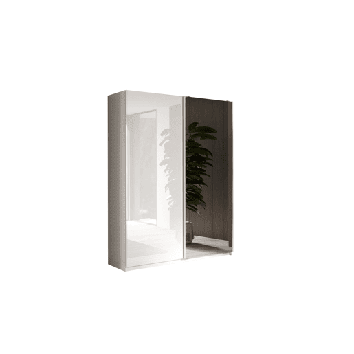 Roupeiro SWING 230x180cm portas de correr 1 com espelho branco